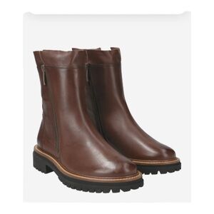 Paul Green Dark Brown Leather Moto Boots
